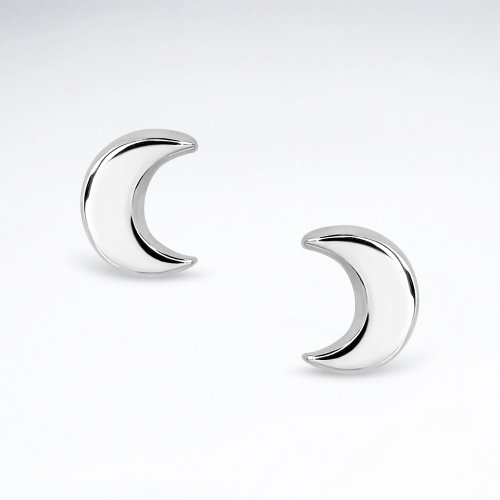 Silver Moon Studs - Max Wilson Diamond Jewellers