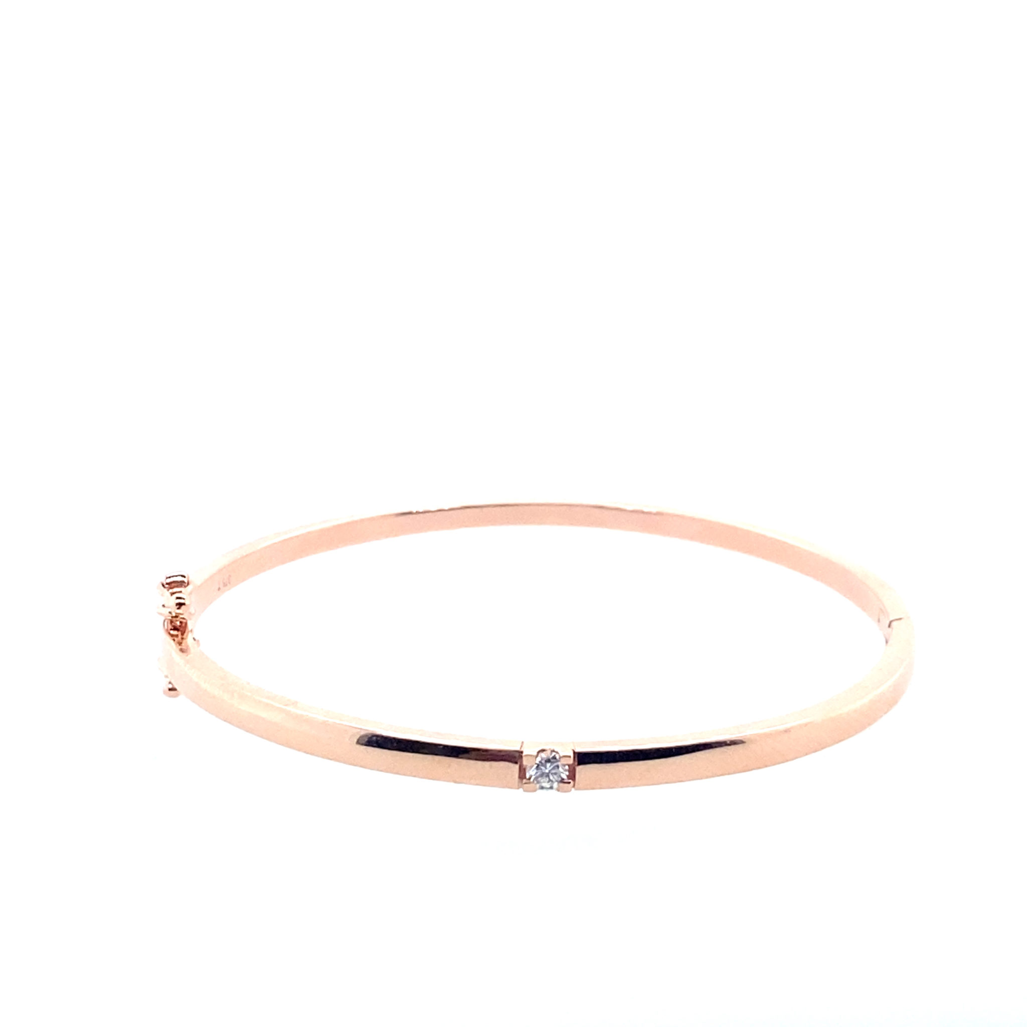 Rose gold hinge bangle with diamond Max Wilson Diamond Jeweller