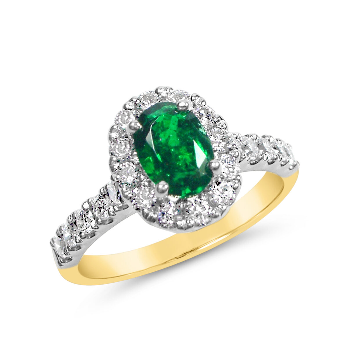 Vibrant Emerald And Diamond Platinum Ring - MW Diamond Jeweller