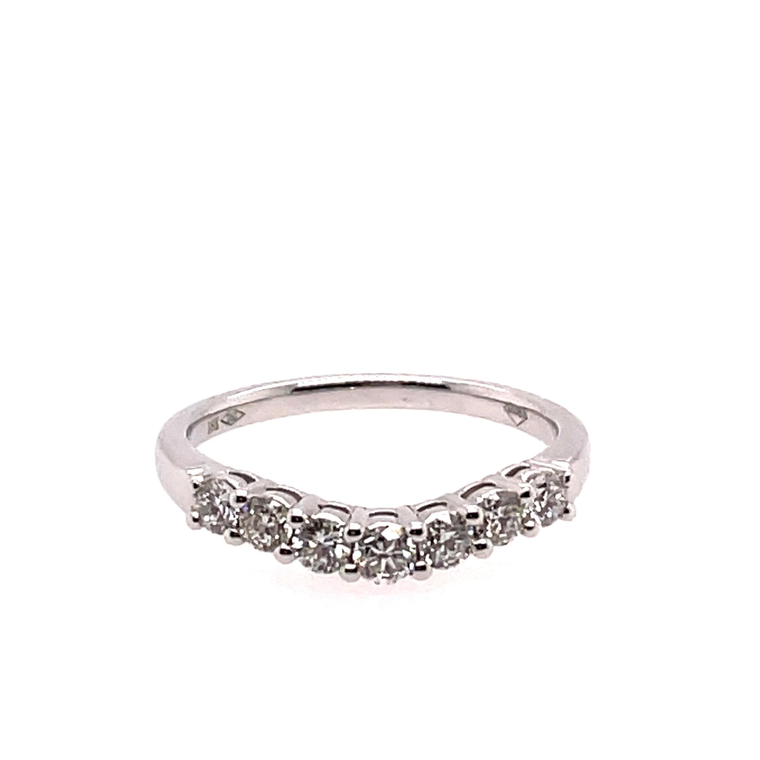 DIAMOND CURVE 7 DIA=.47ct 18K WHITE GOLD 3.3 grams