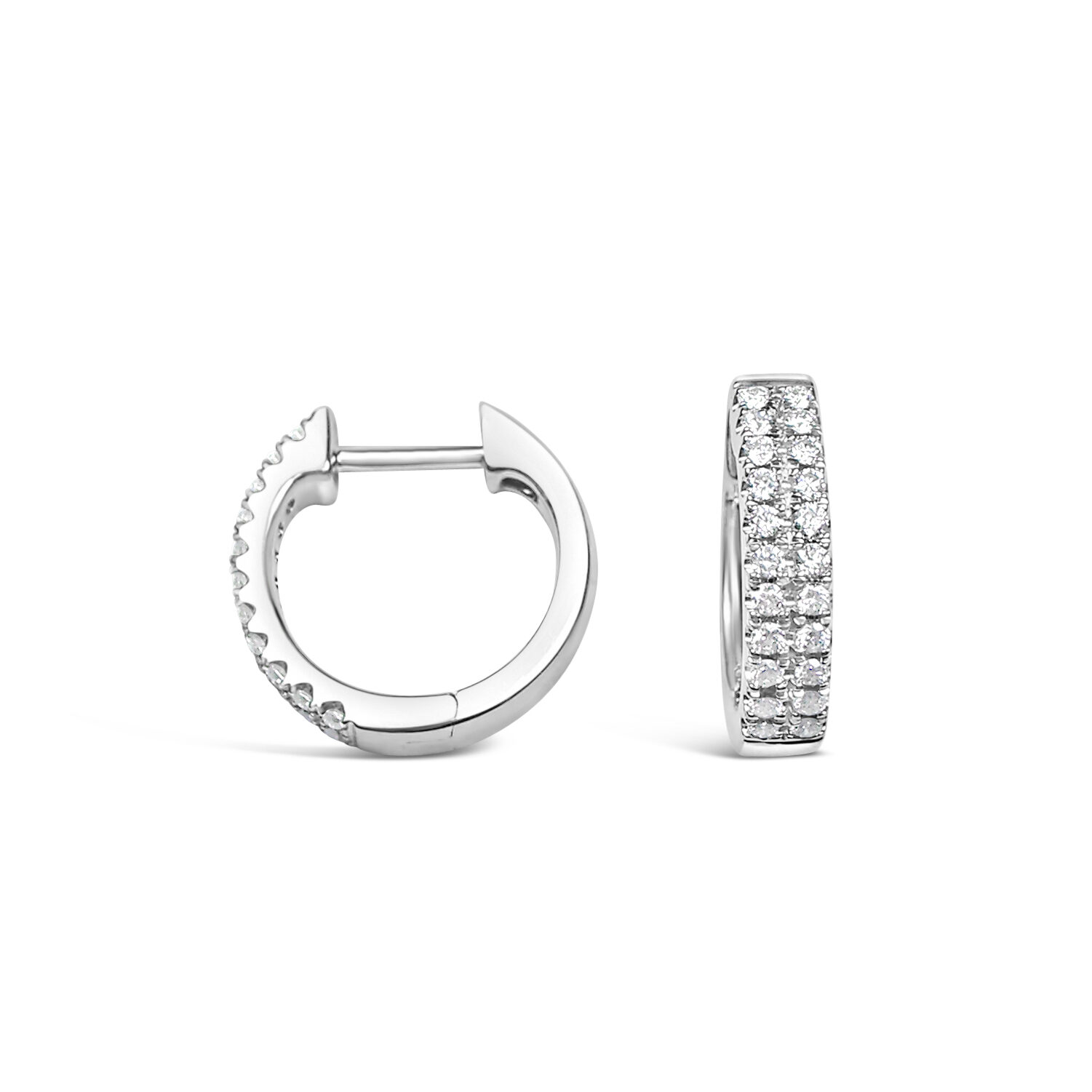 Double Row Diamond Huggies - Max Wilson Diamond Jeweller, Diamond ring ...
