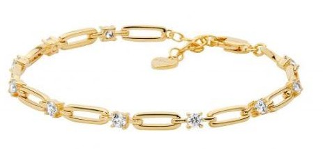 Ellani Open link CZ Bracelet Gold