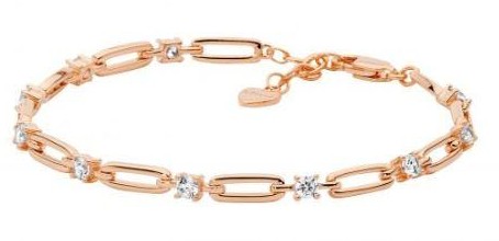 Ellani Openlink CZ Bracelet Rose Gold plated