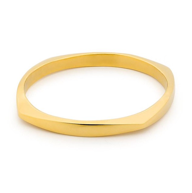 YELLOW GOLD PLATED SQUARE BANGLE