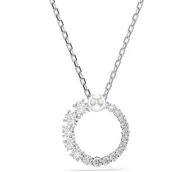 SWAROVSKI MATRIX CRYSTAL & PEARL PENDANT