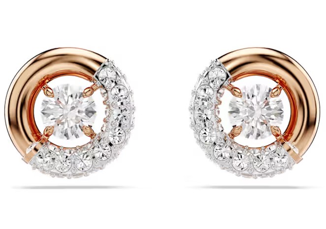 SWAROVSKI DEXTERA STUD EARRINGS, ROSE GOLD