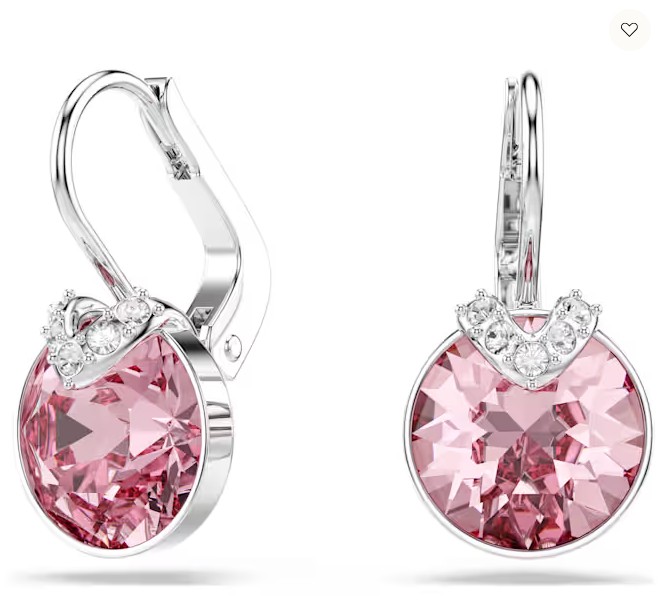 SWAROVSKI BELLA V DROP PINK EARRINGS