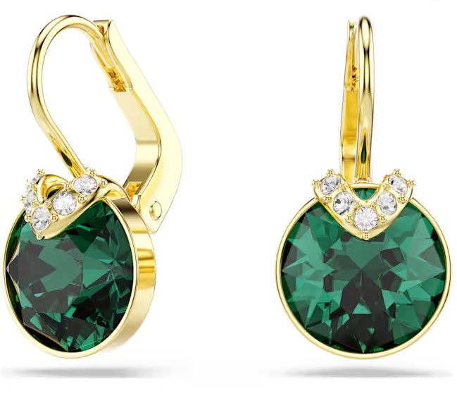 SWAROVSKI BELLA GREEN V DROP EARRINGS