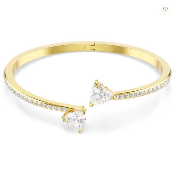 SWAROVSKI MESMERA BANGLE HEART WHITE GOLD TONE PLATED