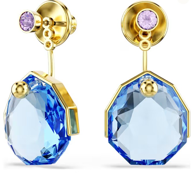 GEMA EARRINGS, BLUE GOLD PLATED
