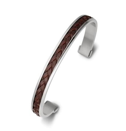 STEEL BROWN LEATHER CUFF