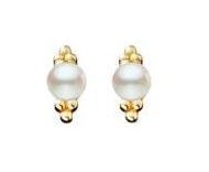 YELLOW GOLD PLATE PEARL EARRINGS