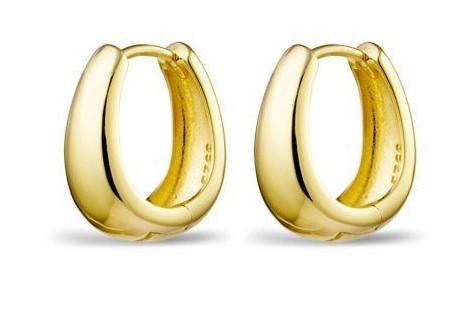 YELLOW GOLD PLATED TAPERED HOOPS