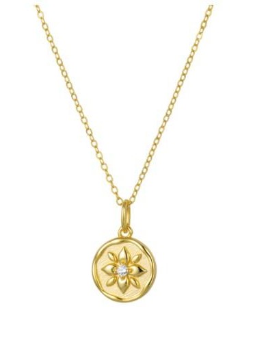 YELLOW GOLD PLATED LOTUS NECKLACE