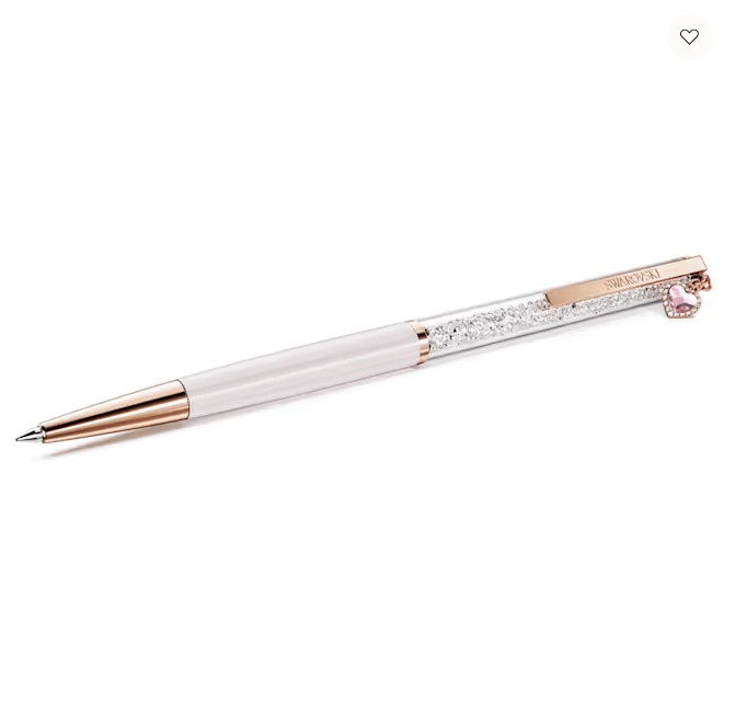 CRYSTALLINE BALLPOINT PEN PINK ROSE TONE PLATED