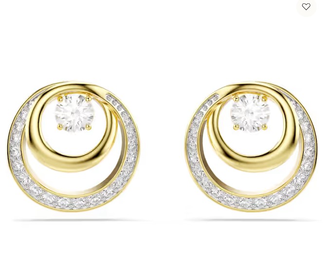 HYPERBOLA EARRINGS WHITE AND GOLD TONE PLATED
