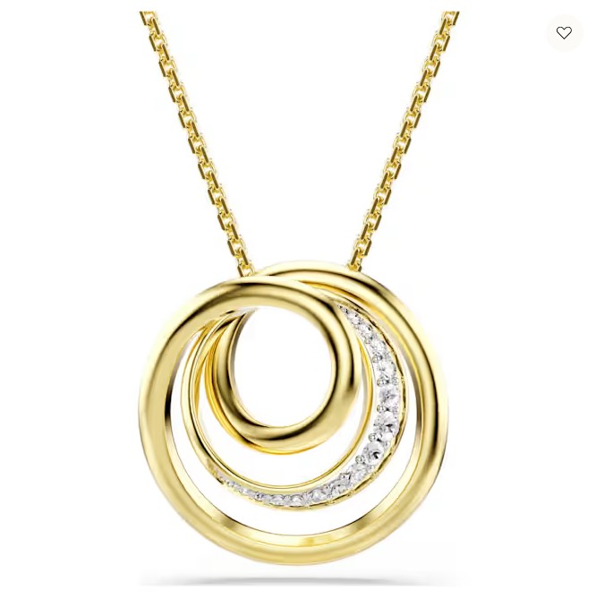 HYPERBOLA NECKLACE WHITE/GOLD TONE PLATED