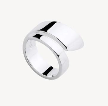 LARGE 17MM WIDE SOLID SILVER WRAP RING WITH FLARED END