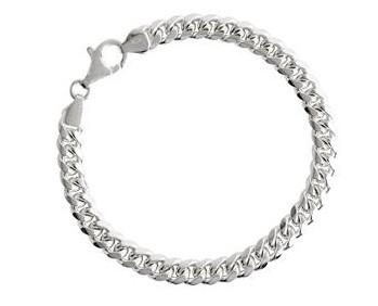 NAJO SOLID MENS CUBAN BRACELET 21CM STG SILVER