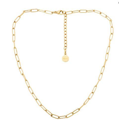 PAPER CLIP CHAIN 40cm +5cm EXT YELLOW GOLD PLATED