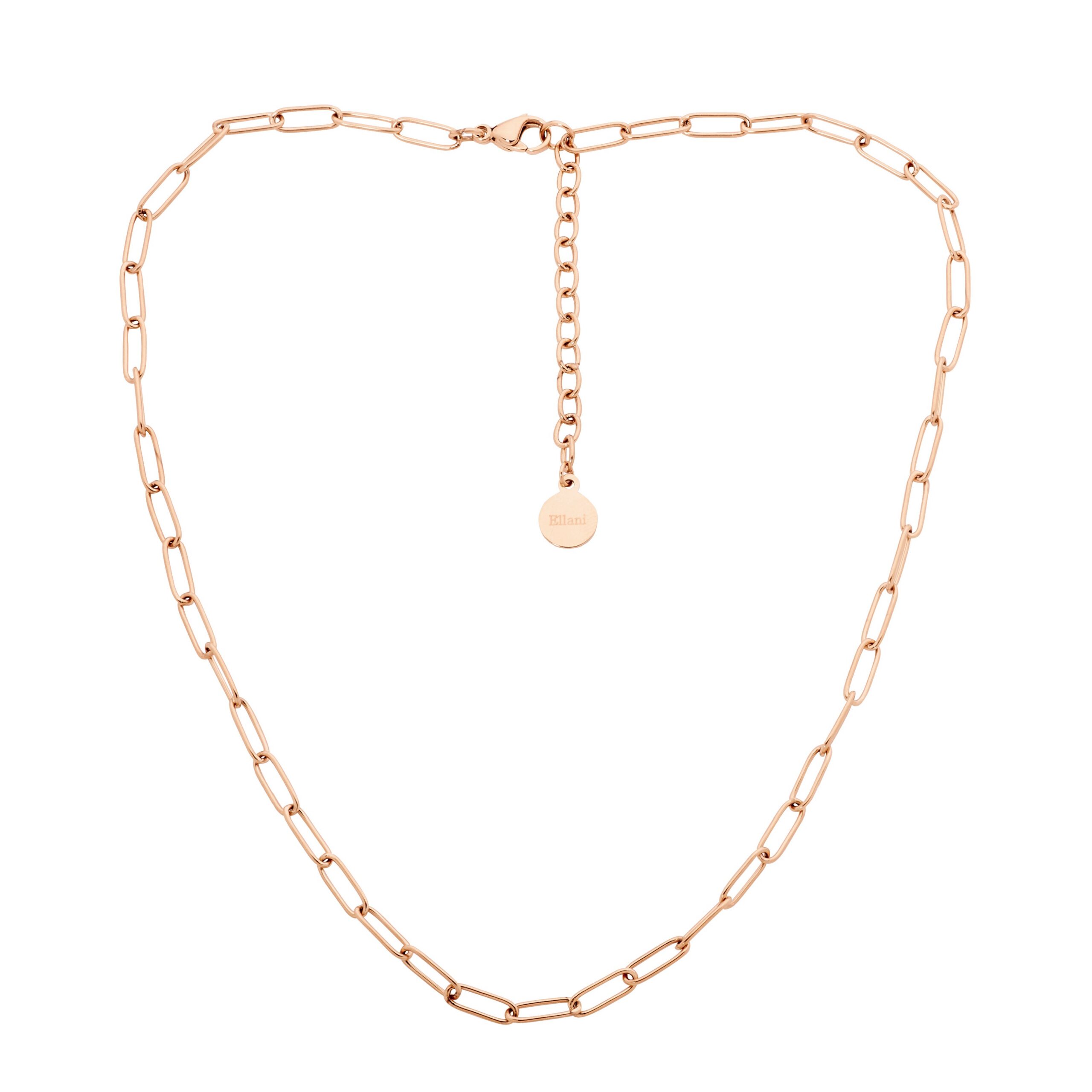 PAPER CLIP CHAIN 40cm +5cm EXT ROSE GOLD PLATED