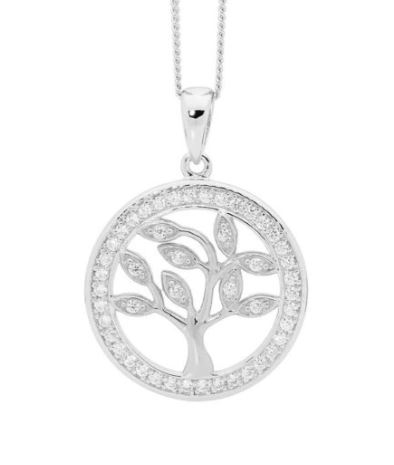 TREE OF LIFE PENDANT WITH CZ STG SILVER