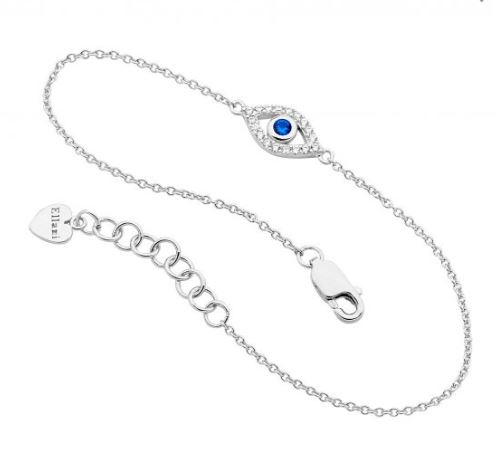FINE EVIL EYE BRACELET STG SILVER SIZE 17CM + 2CM EXT