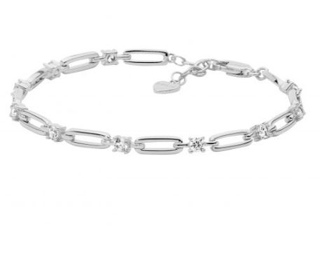 ELLANI OPENLINK & CZ BRACELET STG SILVER 17CM + EXT