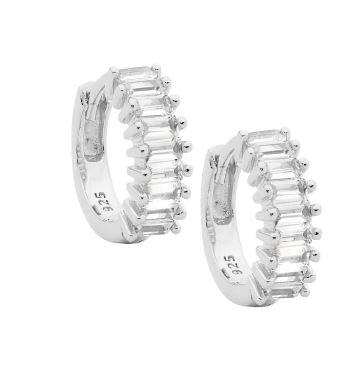 SMALL CZ BAGUETTE HUGGIES STG