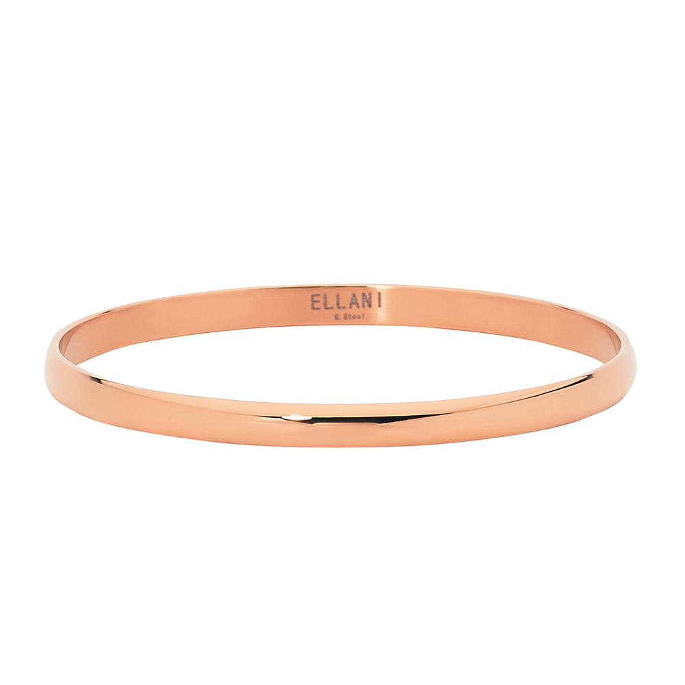 STAINLESS STEEL BANGLE WITH IP ROSE GOLD PLATING 65MM