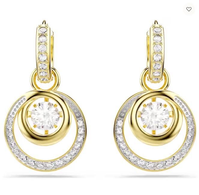 SWAROVSKI HYPERBOLA DROP EARRINGS WHITE AND GOLD TONE PLATED