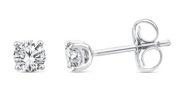 LAB GROWN DIAMOND STUD EARRINGS, 2X 0.10CT IN 9K WHITE GOLD