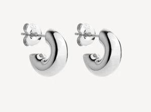 NAJO SMALL HALF HOOP ROUNDED STG SILVER