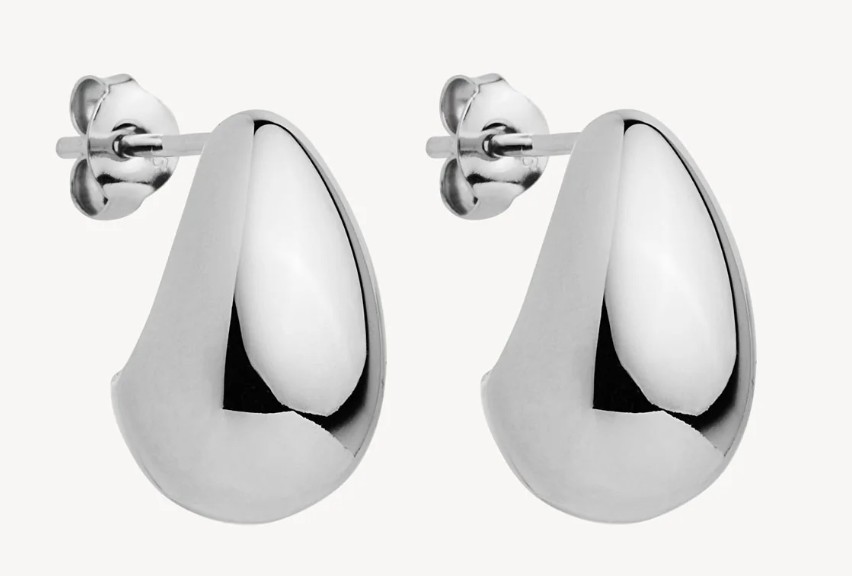 NAJO SILVER PUFF EARRINGS STG SILVER