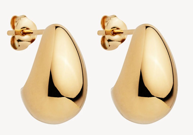 NAJO 14K YELLOW GOLD PLATED SILVER PUFF EARRINGS