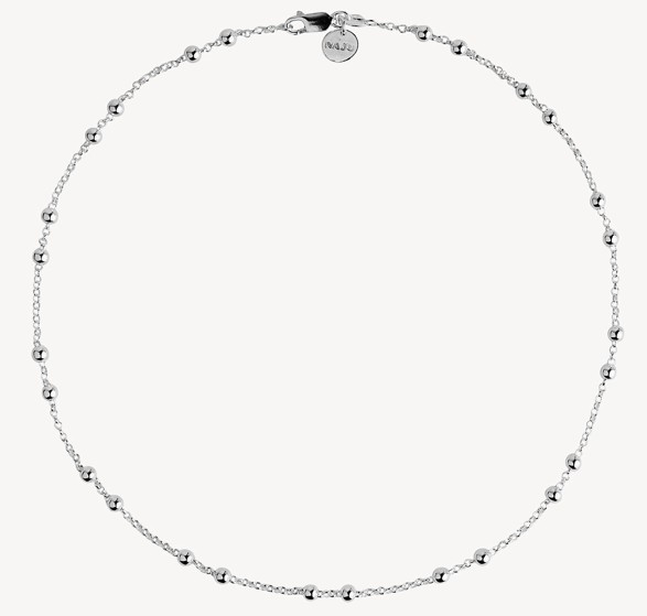 NAJO SILVER CHAIN WITH 8mm BALLS STG SILVER 45CM