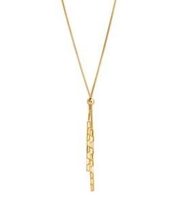 NAJO 'Y' NECKLET WITH SQAURE LINKS YELLOW GOLD PLATED
