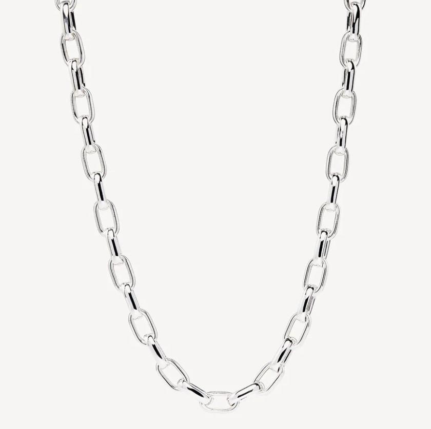 NAJO STG SILVER RECTANGULAR HOLLOW TUBE NECKLACE