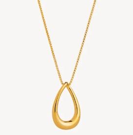 NAJO SMALL OPEN TEAR DROP PENDANT YELLOW GOLD PLATED