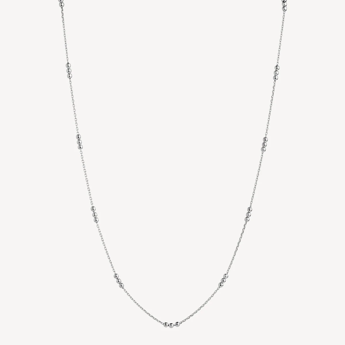 NAJO FINE CHAIN WITH 3 BALLS SPACED AROUND 45CM STG SILVER