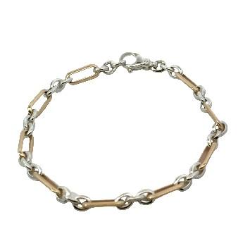 TWO TONE 9CT YELLOW AND WHITE GOLD BRACELET